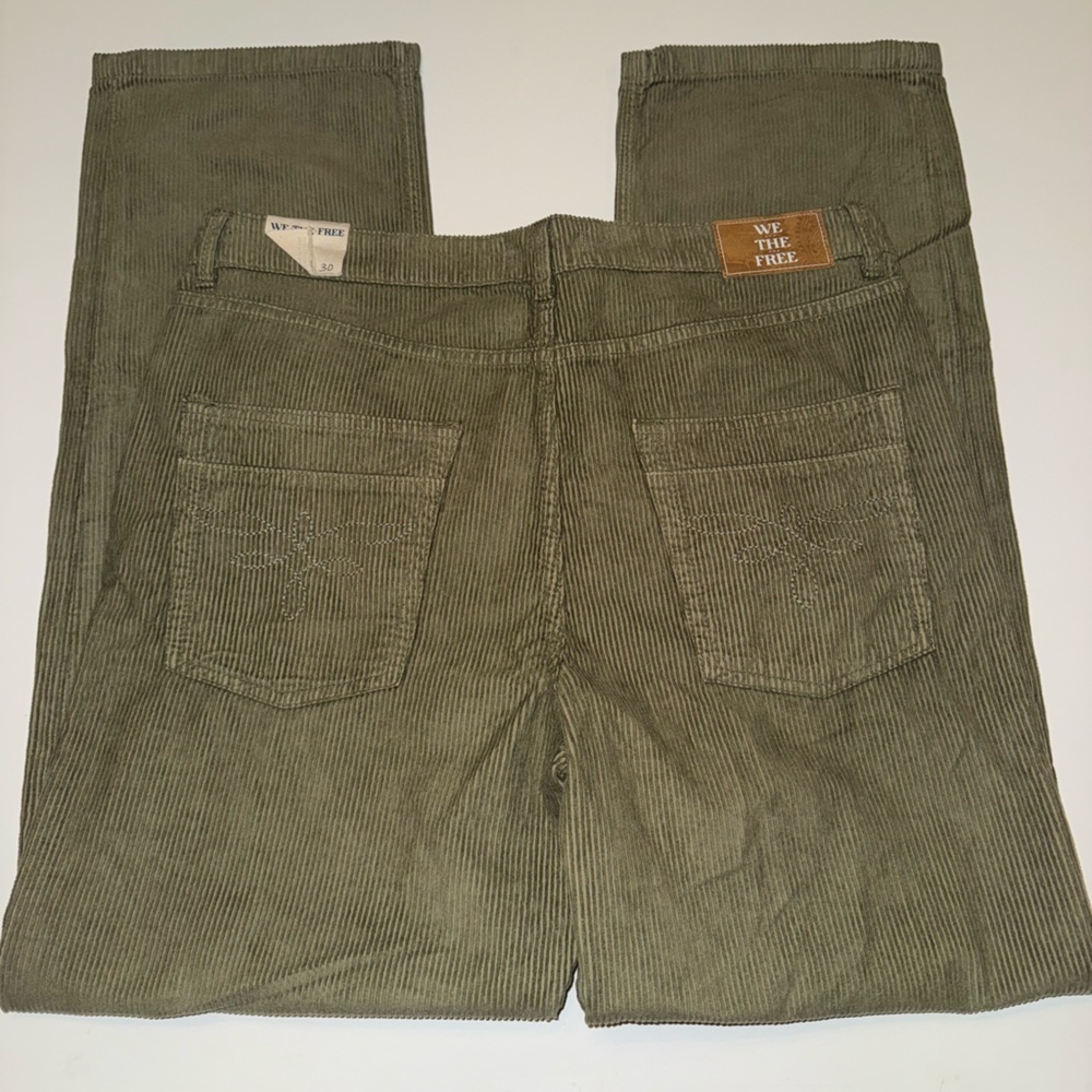 NWT We the Free Women’s Pax Slim Cord Boyfriend Jeans Olive Green 30” Corduroy - Picture 11 of 11